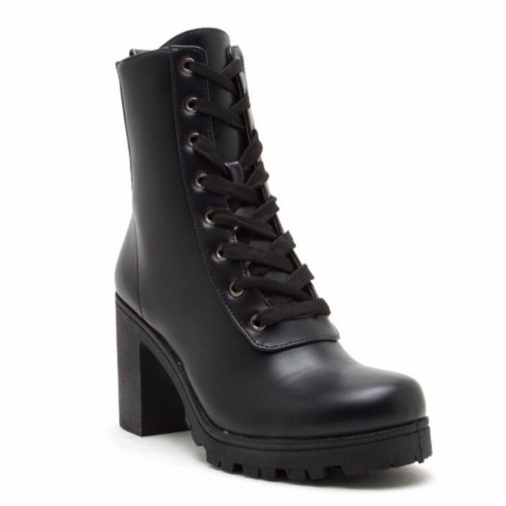 Black Combat 2" Heel Boots